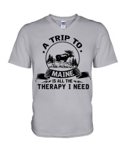 A trip to Maine is therapy V-Neck T-Shirt tile