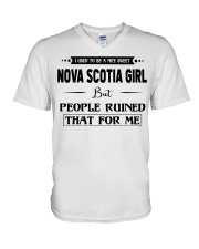 Nova Scotia Girl - But People Ruined V-Neck T-Shirt tile