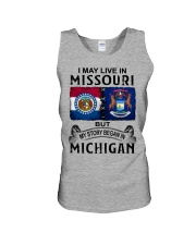 Began In Michigan - May Live In Missouri Unisex Tank tile