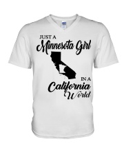 MINNESOTA GIRL IN CALIFORNIA V-Neck T-Shirt tile