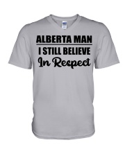 Alberta Man I Still Believe In Respect V-Neck T-Shirt tile