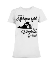 MICHIGAN GIRL IN VIRGINIA Premium Fit Ladies Tee tile