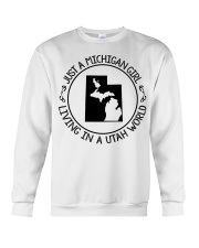 MICHIGAN GIRL LIVING IN UTAH Crewneck Sweatshirt tile