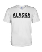 Alaska - My Story Begins V-Neck T-Shirt tile