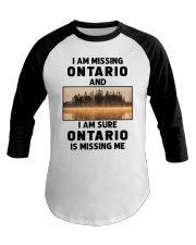 I Am Missing Ontario Baseball Tee tile
