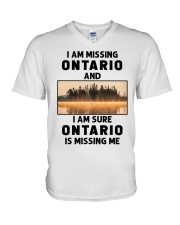 I Am Missing Ontario V-Neck T-Shirt tile