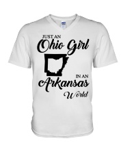 OHIO GIRL IN ARKANSAS V-Neck T-Shirt tile