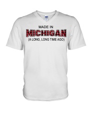 Made In Michigan A Long Long Time Ago V-Neck T-Shirt tile