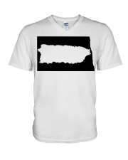 MAP PUERTO RICO IN NORTH DAKOTA V-Neck T-Shirt tile