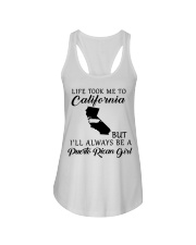 LIFE TOOK ME TO CALIFORNIA BE A PUERTO RICAN GIRL Ladies Flowy Tank tile