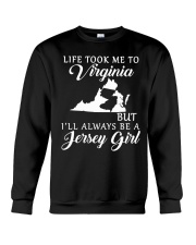 Jersey Girl Life Took Me To Virginia Crewneck Sweatshirt tile