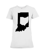 MAP OHIO IN INDIANA Premium Fit Ladies Tee tile