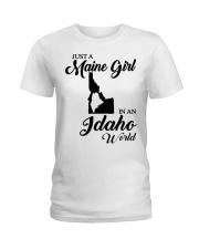 MAINE GIRL IN IDAHO Ladies T-Shirt tile