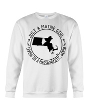 MAINE GIRL LIVING IN MASSACHUSETTS Crewneck Sweatshirt tile