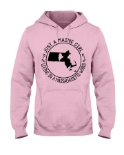 MAINE GIRL LIVING IN MASSACHUSETTS Hooded Sweatshirt front