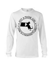 MAINE GIRL LIVING IN MASSACHUSETTS Long Sleeve Tee tile