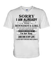 Taken By A Freaking - Minnesota Girl V-Neck T-Shirt tile