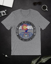 LIVING IN COLORADO WITH MICHIGAN ROOTS Classic T-Shirt lifestyle-mens-crewneck-front-16