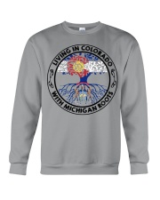 LIVING IN COLORADO WITH MICHIGAN ROOTS Crewneck Sweatshirt tile