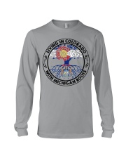 LIVING IN COLORADO WITH MICHIGAN ROOTS Long Sleeve Tee tile