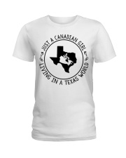 CANADIAN GIRL LIVING IN TEXAS Ladies T-Shirt tile