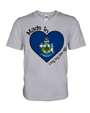 Heart made in Maine V-Neck T-Shirt tile