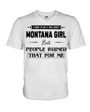 Montana Girl - But People Ruined V-Neck T-Shirt tile
