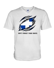Don't Forget Your Roots - Quebec V-Neck T-Shirt tile