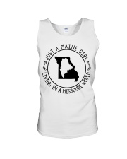 MAINE GIRL LIVING IN MISSOURI Unisex Tank tile
