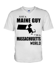 MAINE GUY IN MASSACHUSETTS V-Neck T-Shirt tile