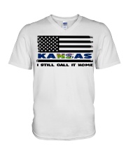 Flag Kansas- Call It Home V-Neck T-Shirt tile