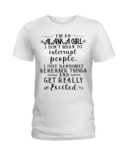Alaska girl mean to interrupt - get excited Ladies T-Shirt tile