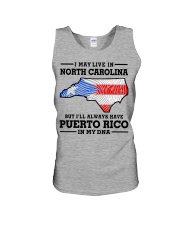 LIVE IN NORTH CAROLINA PUERTO RICO IN MY DNA Unisex Tank tile