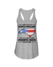 LIVE IN NORTH CAROLINA PUERTO RICO IN MY DNA Ladies Flowy Tank tile