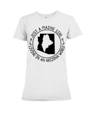MAINE GIRL LIVING IN ARIZONA Premium Fit Ladies Tee tile