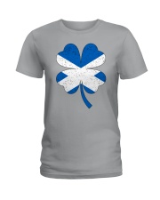 Flag Scotland Four Leaf Clover Ladies T-Shirt tile