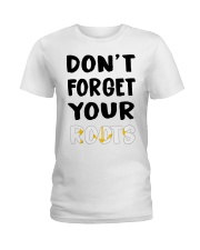 Rhode Island Flag Don't Forget Your Roots Ladies T-Shirt tile