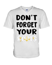 Rhode Island Flag Don't Forget Your Roots V-Neck T-Shirt tile