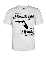MINNESOTA GIRL IN FLORIDA V-Neck T-Shirt tile