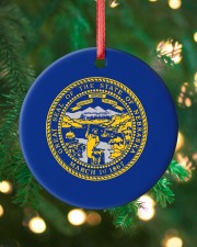 Flag Nebraska Circle ornament - single (porcelain) custom-circle-ornament-single-porcelain-lifestyle-11