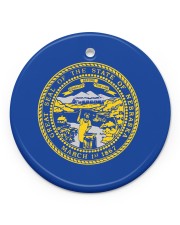 Flag Nebraska Circle ornament - single (porcelain) front