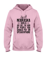 Put on speakerphone - not - Nebraska girls Hooded Sweatshirt front