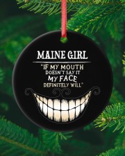 If My Mouth Maine Girl Circle ornament - single (porcelain) custom-circle-ornament-single-porcelain-lifestyle-10