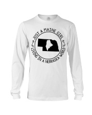 MAINE GIRL LIVING IN NEBRASKA Long Sleeve Tee tile