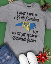 Began In Philadelphia - Live In North Carolina Classic T-Shirt apparel-classic-tshirt-lifestyle-back-69