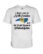 Began In Philadelphia - Live In North Carolina V-Neck T-Shirt tile