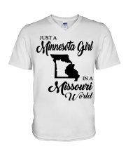 MINNESOTA GIRL IN MISSOURI V-Neck T-Shirt tile