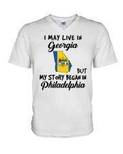 Began In Philadelphia - Live In Georgia V-Neck T-Shirt tile