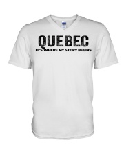 Quebec - My Story Begins V-Neck T-Shirt tile