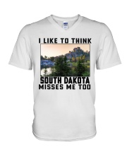 South Dakota Misses Me Too V-Neck T-Shirt tile